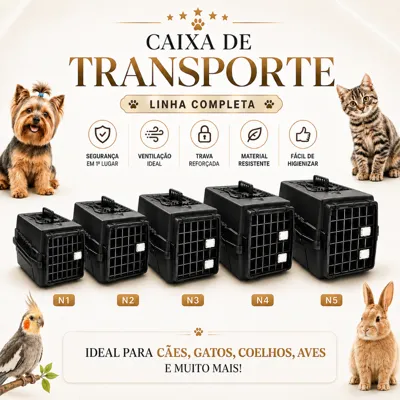 Foto do anúncio: Caixa De Transporte Cachorro Gato Coelho Aves Viagem Mec Pet Grande Média Pequena