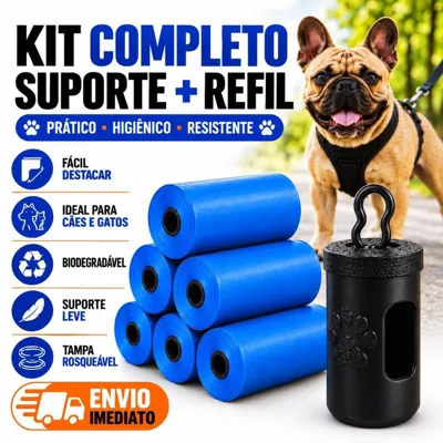 Foto do anúncio: Kit Refil Saquinho Cata Caca Pet Coletor Fezes Cachorro Cão Porta Saquinho 120 240 360 ou 480 Unidades