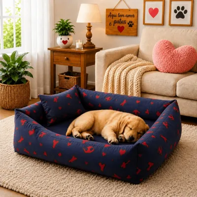 Foto do anúncio: Cama para Cachorro e Gato| Cama Pet Confortável M G GG | Zíper e Lavável | Travesseiro de Brinde