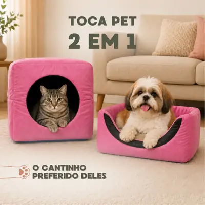 Foto do anúncio: Toca Pet 2 em 1 para Gatos e Cachorros - Casinha Iglu Lavável - Vira