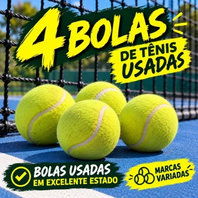 Foto do anúncio: Kit 4 bolas de tênis usadas originais macias para pet bolinha de tênis para jogar tenis