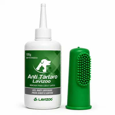 Foto do anúncio: Gel Lavizoo Cães e Gatos + Dedeira Silicone Escova Dental Anti