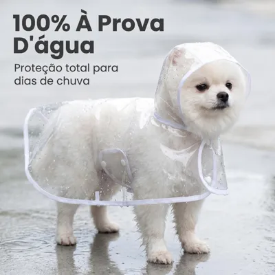 Foto do anúncio: Capa de Chuva Transparente para Cachorro 8 Tamanhos