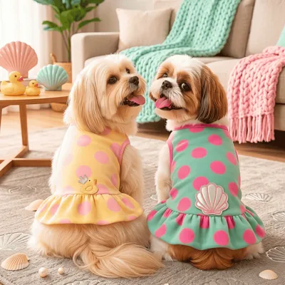 Foto do anúncio: Vestido Pet Soft para Cachorro e Gato | Poá Conchinha ou Patinho