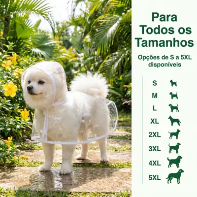 Foto do anúncio: Capa de Chuva Transparente para Cachorro 8 Tamanhos Disponíveis