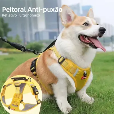 Foto do anúncio: Peitoral Anti Puxão para Cachorro Ajustável com Alça Reforçada Faixas