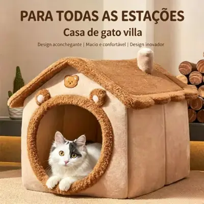 Foto do anúncio: Casinha aconchegante para gatos, cama de pelúcia, ninho macio para pets