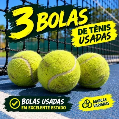 Foto do anúncio: kit 03 bolas de tênis originais usadas com 03 bolinhas para pet recreação jogar tenis