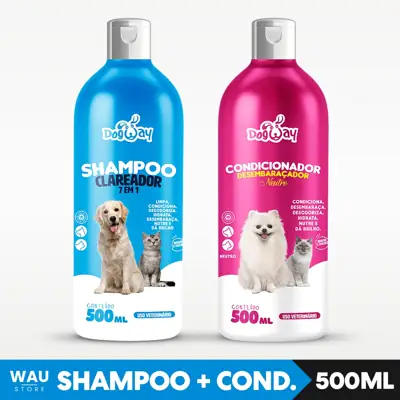 Foto do anúncio: Kit Shampoo e Condicionador Cachorro 500ml Dog Way Clareador Pelos