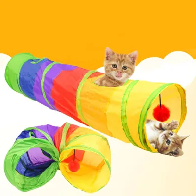 Foto do anúncio: Brinquedo Para Pets Túnel Labirinto Para Gatos Colorido Longo/Curto