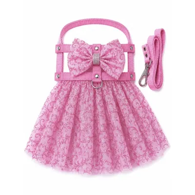 Foto do anúncio: Vestido Pet Ajustável Confortável Tamanho 0 ao 5 Guia de Passeio Vestido Pet Coleira Peitoral