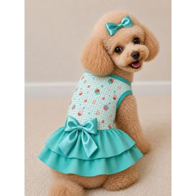 Foto do anúncio: Vestido Pet para Cachorro com Laço Roupa Pet Feminina Premium