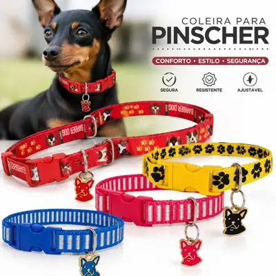 Foto do anúncio: Coleira Cachorro Pequeno Ajustável Nylon Pingente Pinscher Chihuahua Yorkshire Shih Tzu Cores