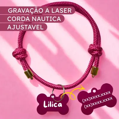 Foto do anúncio: Coleira para Cachorro com Plaquinha De Identificação Personalizada.