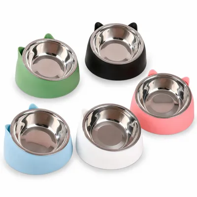 Foto do anúncio: Comedouro para Gatos Inclinado com Pote Inox Removível Carinha de Gato