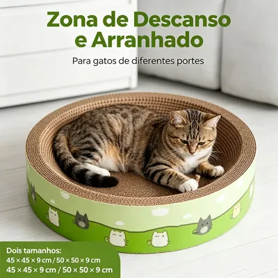Foto do anúncio: Arranhador‑Cama Integrado Extra‑Grande para Gato, Papelão Ondulado Resistente, Poucos