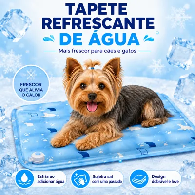 Foto do anúncio: Tapete Gelado Resfriante Pet 40x50cm para Cães e Gatos, Sem Água, Material Seguro Não Tóxico