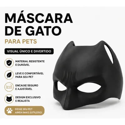 Foto do anúncio: Máscara para Gato Batman Pet Fantasia Divertida Acessório para Fotos e Cosplay