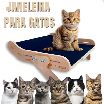 Foto do anúncio: Janeleira Cama Para Gatos Suspensa de Janela Varanda Suporta até 25 Kg