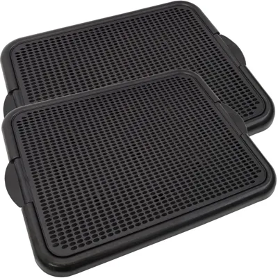 Foto do anúncio: Kit 2 Sanitário Canino Grande Tapete Higiênico Xixi Plástico - Preto