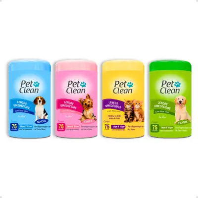 Foto do anúncio: Lenço Umedecido para Cachorro e Gato Pet Clean - 75 Unidades - Envio Imediato