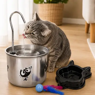Foto do anúncio: Bebedouro Para Gatos 2,0 Litros - Modelo em Alumínio - BIVOLT
